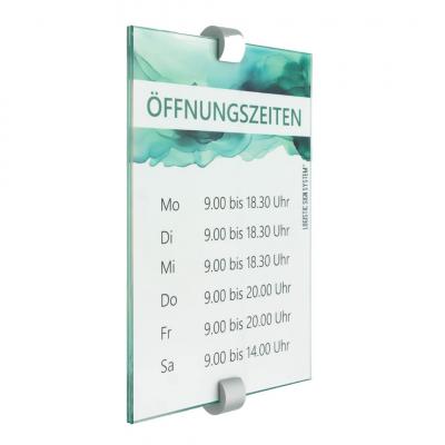 Tuerschild Vitrum C von Logistic Sign System Glasschild für Büro aus Glas DIN A4